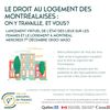 Le droit au logement: on y travaille, et vous?